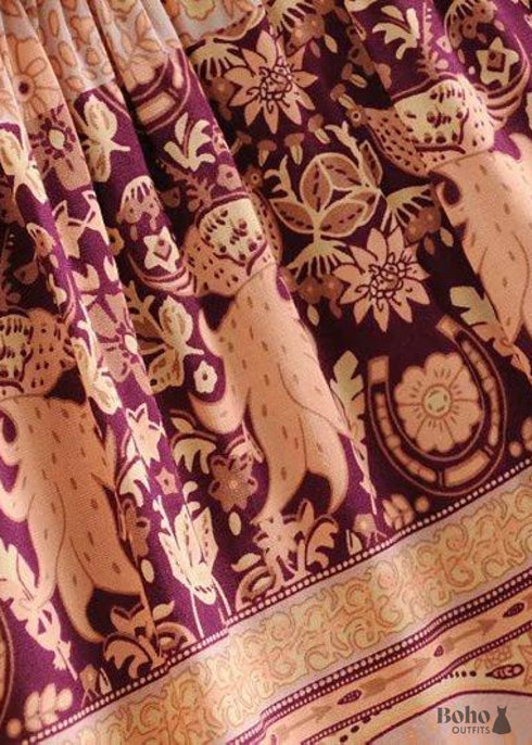 Boho Skirts in Pink Melon Pink Peacock For Women